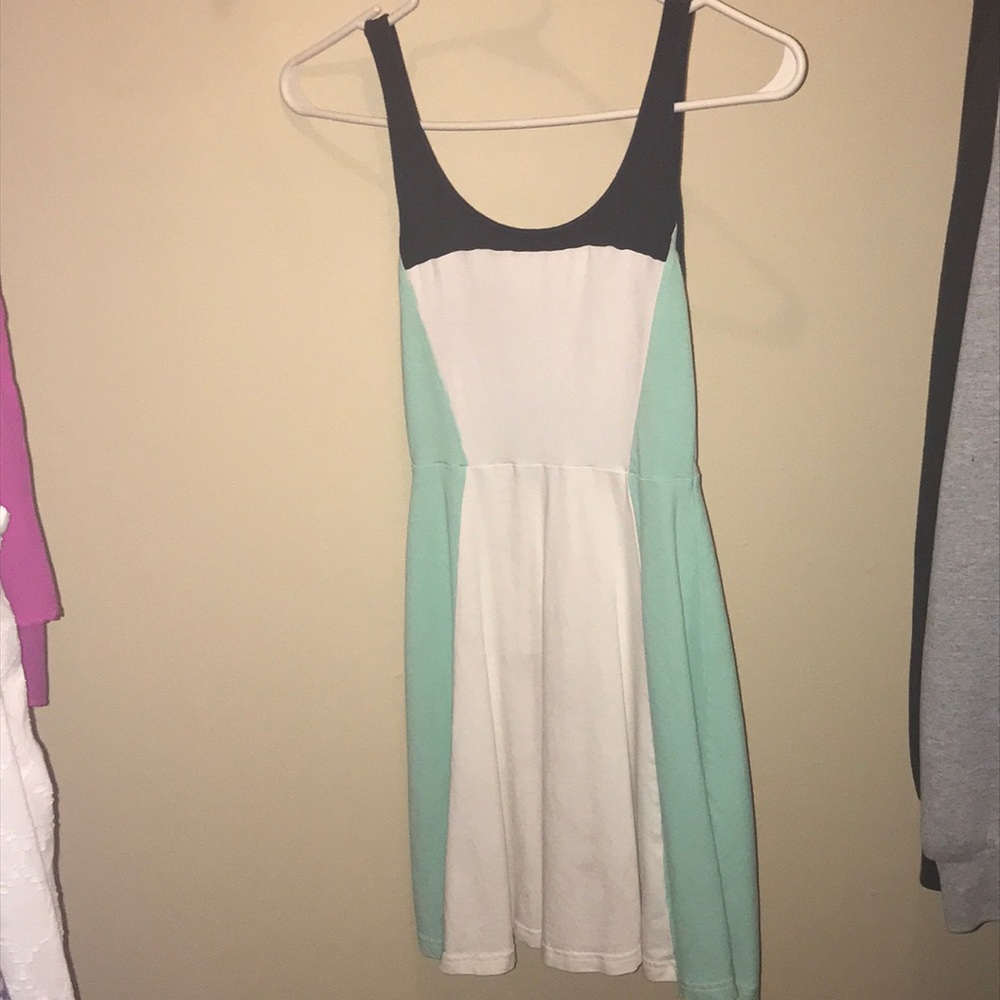 Blue and white express dress